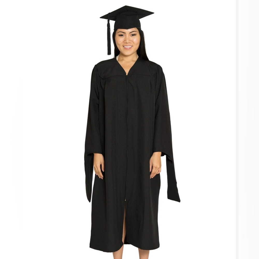 Unisex Black Graduation Gown and Cap